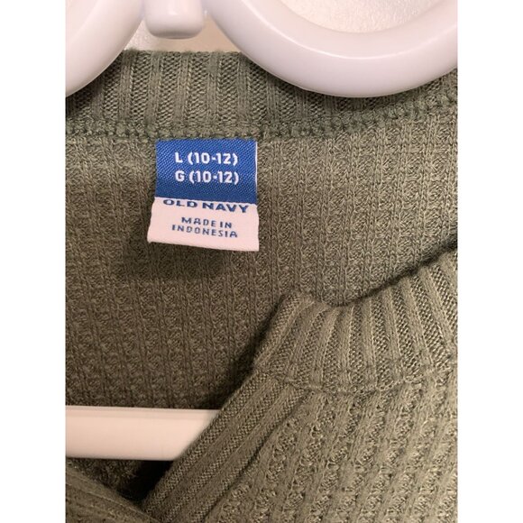 Old Navy Green Waffle Long Sleeve Kids Large - Picture 4 of 7
